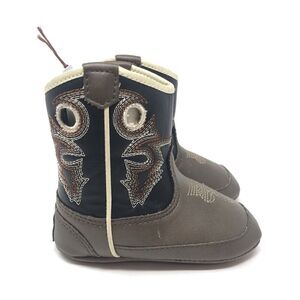 Baby Buckers Twister Cowboy Boots Baby Size 4 Brown NIB Western Soft Bottom